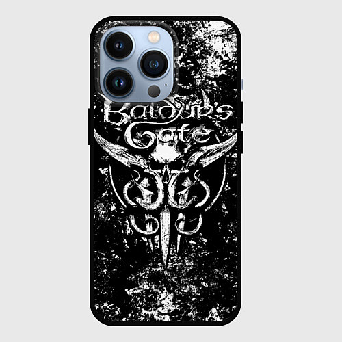 Чехол iPhone 13 Pro Baldurs gate 3 - black and white / 3D-Черный – фото 1