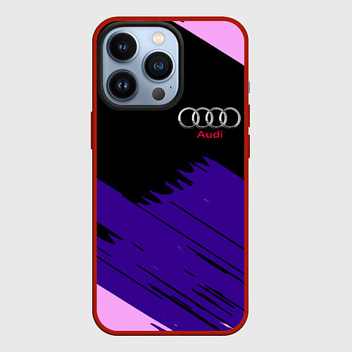 Чехол iPhone 13 Pro Audi stripes / 3D-Красный – фото 1