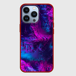 Чехол iPhone 13 Pro Неоновая абстракция синий и розовый