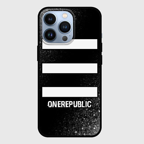 Чехол iPhone 13 Pro OneRepublic glitch на темном фоне / 3D-Черный – фото 1
