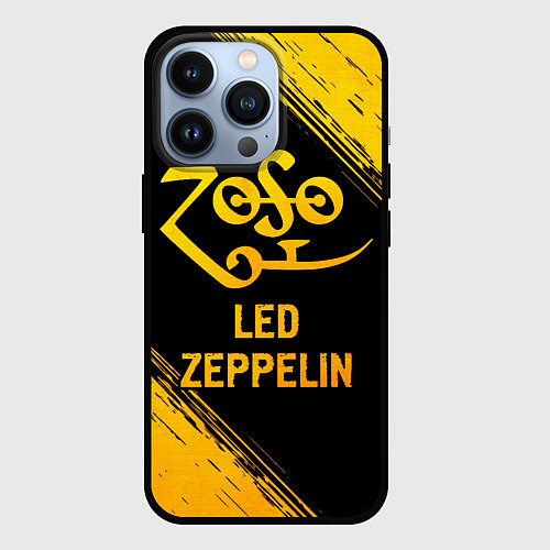 Чехол iPhone 13 Pro Led Zeppelin - gold gradient / 3D-Черный – фото 1