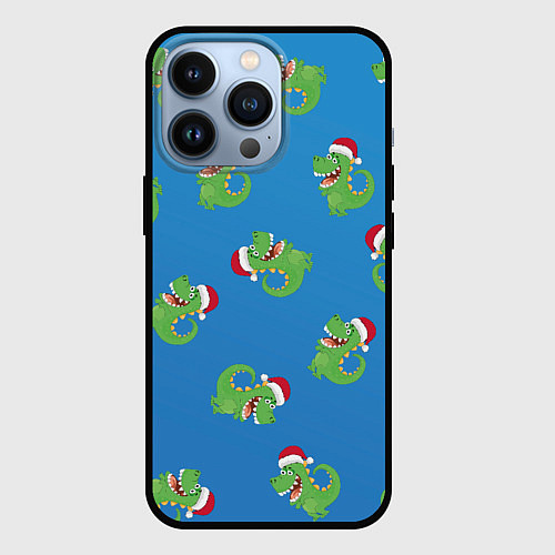Чехол iPhone 13 Pro Новогодний дракончик / 3D-Черный – фото 1