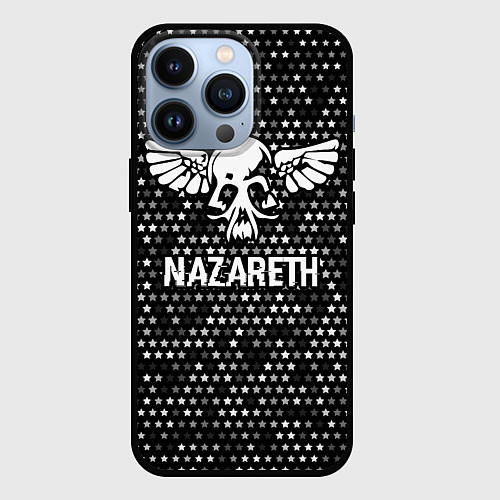 Чехол iPhone 13 Pro Nazareth glitch на темном фоне / 3D-Черный – фото 1
