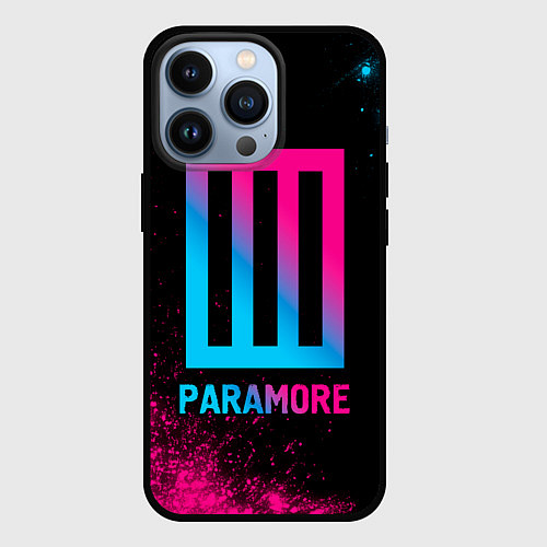 Чехол iPhone 13 Pro Paramore - neon gradient / 3D-Черный – фото 1