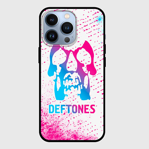 Чехол iPhone 13 Pro Deftones neon gradient style / 3D-Черный – фото 1