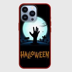 Чехол для iPhone 13 Pro Кладбище на хэллоуин, цвет: 3D-красный
