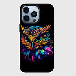 Чехол для iPhone 13 Pro Разноцветная цифровая сова - нейросеть, цвет: 3D-черный