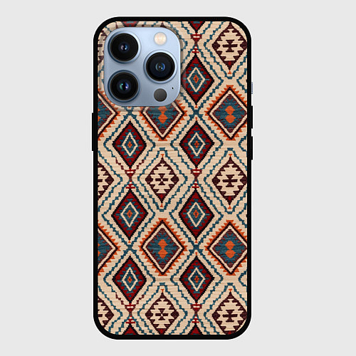 Чехол iPhone 13 Pro Ковёр этнические узоры / 3D-Черный – фото 1
