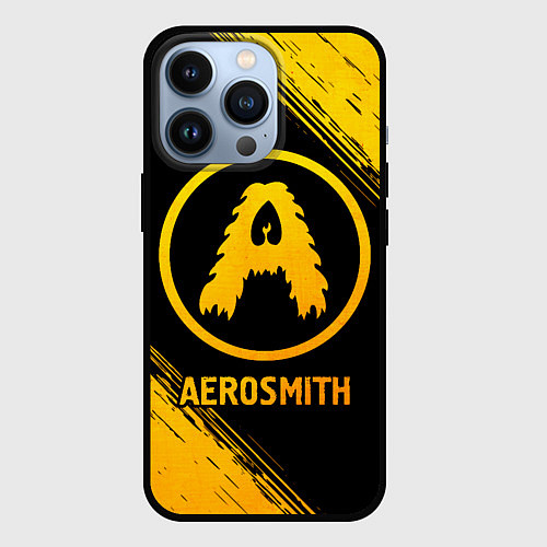 Чехол iPhone 13 Pro Aerosmith - gold gradient / 3D-Черный – фото 1