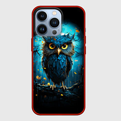 Чехол для iPhone 13 Pro Halloween - ночная сова, цвет: 3D-красный