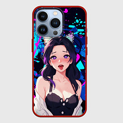 Чехол для iPhone 13 Pro Шинобу ахегао, цвет: 3D-красный