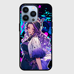Чехол для iPhone 13 Pro Шинобу Кочо и граффити, цвет: 3D-черный