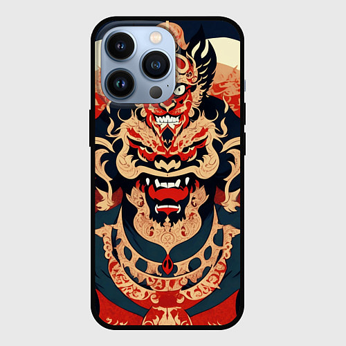 Чехол iPhone 13 Pro Татуировка дракон в японском стиле / 3D-Черный – фото 1