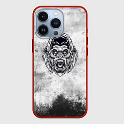 Чехол для iPhone 13 Pro Texture - разозленная горилла, цвет: 3D-красный