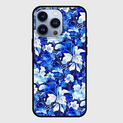 Чехол iPhone 13 Pro Голубой цветник