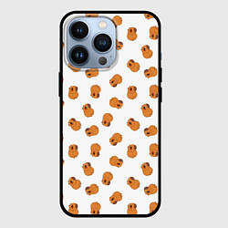 Чехол для iPhone 13 Pro Мини капибары, цвет: 3D-черный