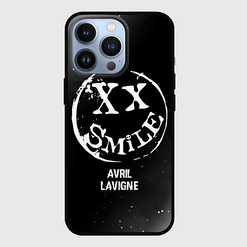 Чехол iPhone 13 Pro Avril Lavigne glitch на темном фоне / 3D-Черный – фото 1