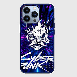 Чехол для iPhone 13 Pro Cyberpunk 2077: samurai blue, цвет: 3D-тёмно-синий
