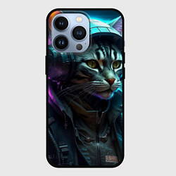 Чехол для iPhone 13 Pro Кот киберпанк от ai, цвет: 3D-черный