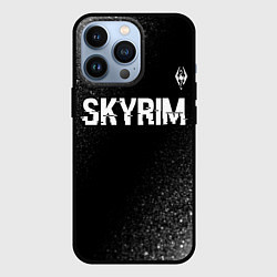 Чехол для iPhone 13 Pro Skyrim glitch на темном фоне посередине, цвет: 3D-черный