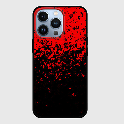 Чехол iPhone 13 Pro Красно-чёрный переход / 3D-Черный – фото 1