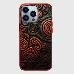 Чехол для iPhone 13 Pro Асимметричный паттерн в викингском стиле, цвет: 3D-красный