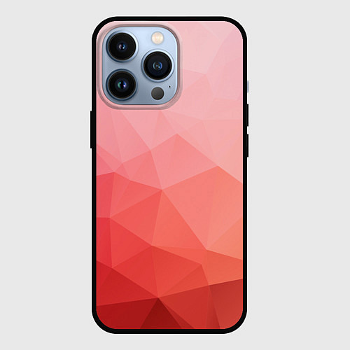 Чехол iPhone 13 Pro Абстракция с градиентом полигональная / 3D-Черный – фото 1