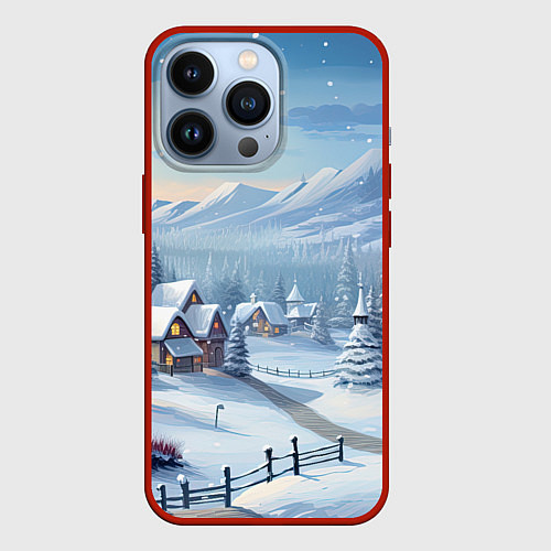 Чехол iPhone 13 Pro Зимнее настроение / 3D-Красный – фото 1