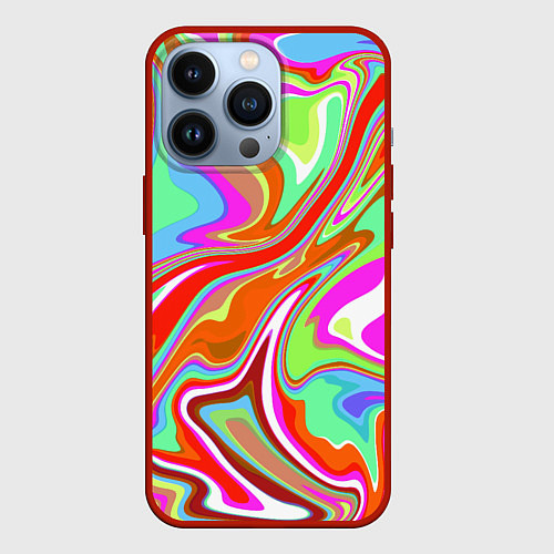 Чехол iPhone 13 Pro Цветная плазменная абстракция / 3D-Красный – фото 1