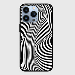 Чехол для iPhone 13 Pro Цвета зебры оптическая иллюзия, цвет: 3D-черный