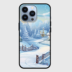 Чехол для iPhone 13 Pro Снежная тропинка, цвет: 3D-черный