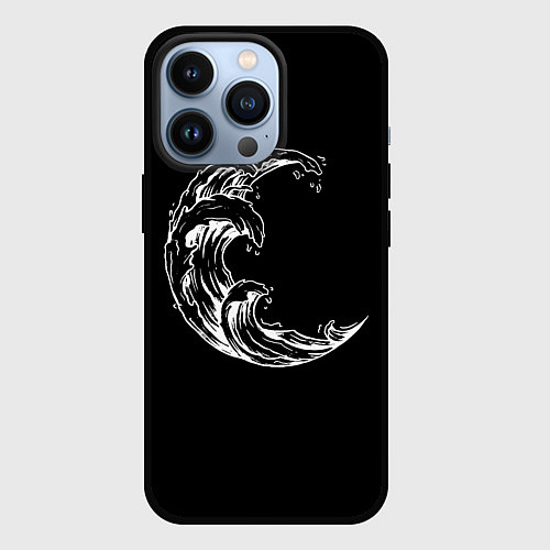 Чехол iPhone 13 Pro Moon wave / 3D-Черный – фото 1