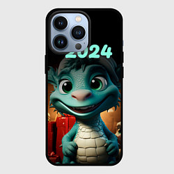 Чехол для iPhone 13 Pro Зеленый дракончик 2024 год, цвет: 3D-черный