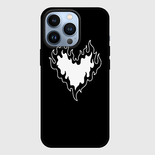 Чехол iPhone 13 Pro Burning heart / 3D-Черный – фото 1