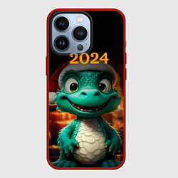 Чехол iPhone 13 Pro Зеленый дракон 2024