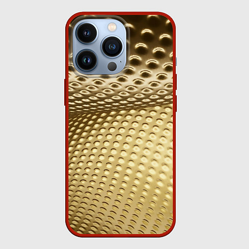 Чехол iPhone 13 Pro Золотая сетка абстракция / 3D-Красный – фото 1