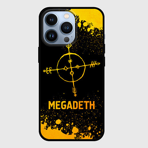 Чехол iPhone 13 Pro Megadeth - gold gradient / 3D-Черный – фото 1