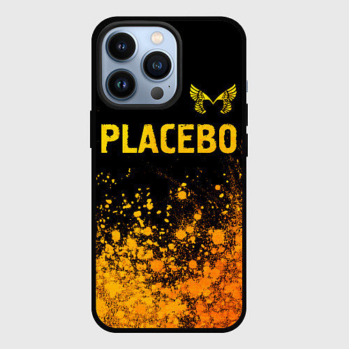 Чехол iPhone 13 Pro Placebo - gold gradient посередине / 3D-Черный – фото 1