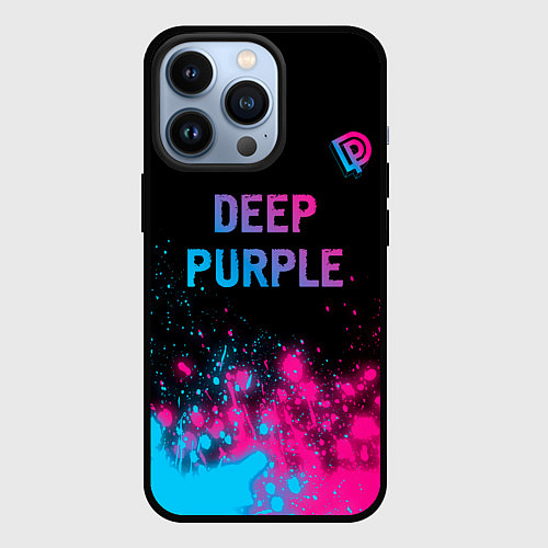 Чехол iPhone 13 Pro Deep Purple - neon gradient посередине / 3D-Черный – фото 1