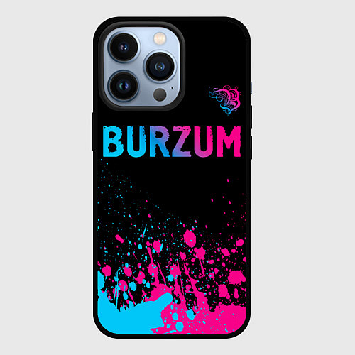 Чехол iPhone 13 Pro Burzum - neon gradient посередине / 3D-Черный – фото 1