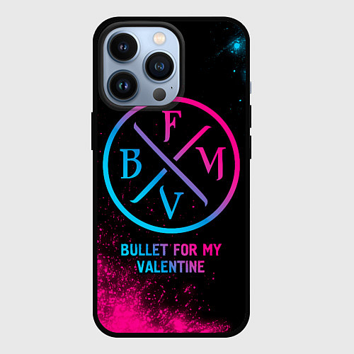 Чехол iPhone 13 Pro Bullet For My Valentine - neon gradient / 3D-Черный – фото 1
