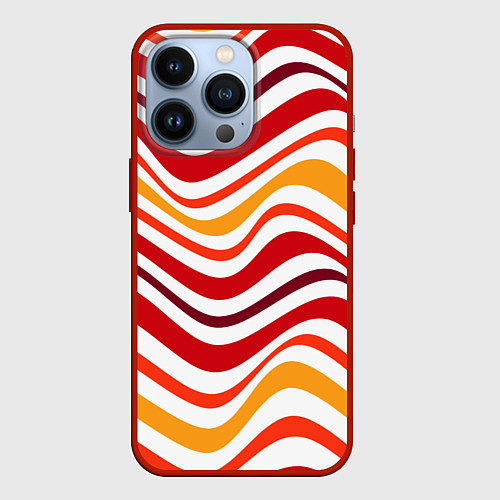 Чехол iPhone 13 Pro Модные линии / 3D-Красный – фото 1