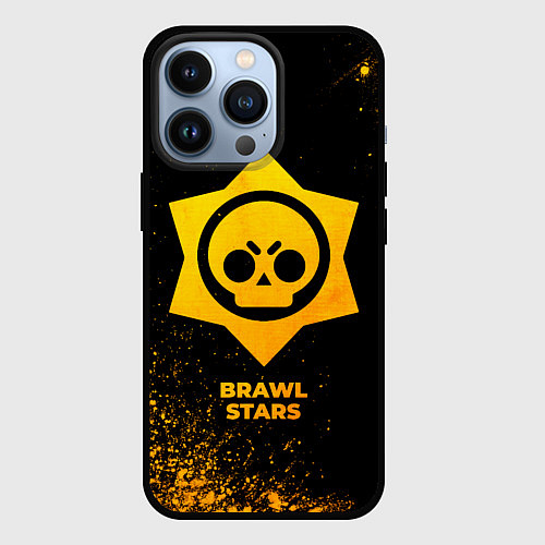 Чехол iPhone 13 Pro Brawl Stars - gold gradient / 3D-Черный – фото 1