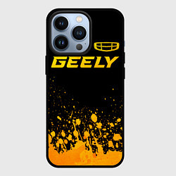 Чехол iPhone 13 Pro Geely - gold gradient посередине