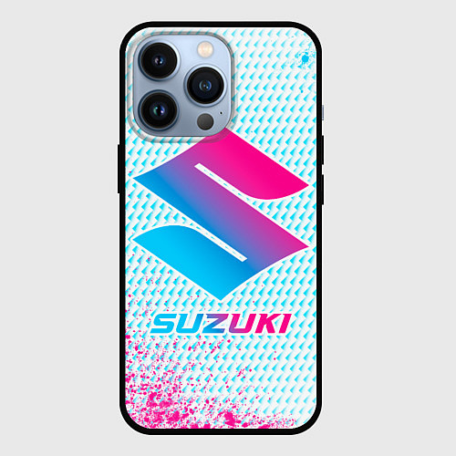 Чехол iPhone 13 Pro Suzuki neon gradient style / 3D-Черный – фото 1