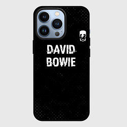 Чехол iPhone 13 Pro David Bowie glitch на темном фоне посередине