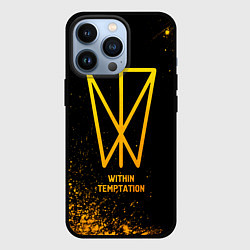 Чехол iPhone 13 Pro Within Temptation - gold gradient