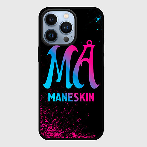 Чехол iPhone 13 Pro Maneskin - neon gradient / 3D-Черный – фото 1