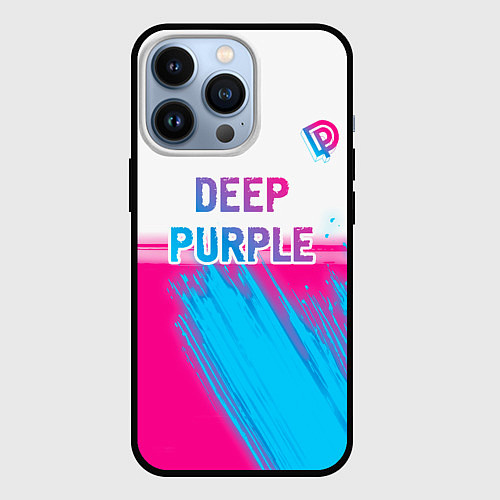 Чехол iPhone 13 Pro Deep Purple neon gradient style посередине / 3D-Черный – фото 1