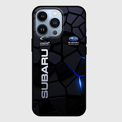 Чехол для iPhone 13 Pro Subaru - плиты с эффектом свечения, цвет: 3D-черный
